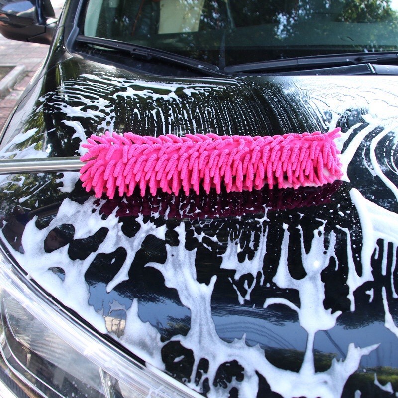 Chổi Rửa Xe Phủi Bụi Sợi Microfiber San Hô Siêu Mềm Mịn (Màu Ngẫu Nhiên)