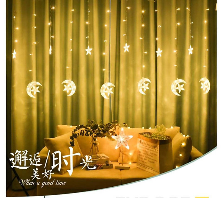 DÂY ĐÈN HÌNH TRĂNG + SAO - CHỚP NHIỀU MÀU ( 6 TRĂNG , 6 SAO - DÀI 5 MÉT ) CÓ CHUÔI NỐI DÂY ĐÈN HÌNH TRĂNG + SAO - CHỚP NHIỀU MÀU ( 6 TRĂNG , 6 SAO - DÀI 5 MÉT ) CÓ CHUÔI NỐI