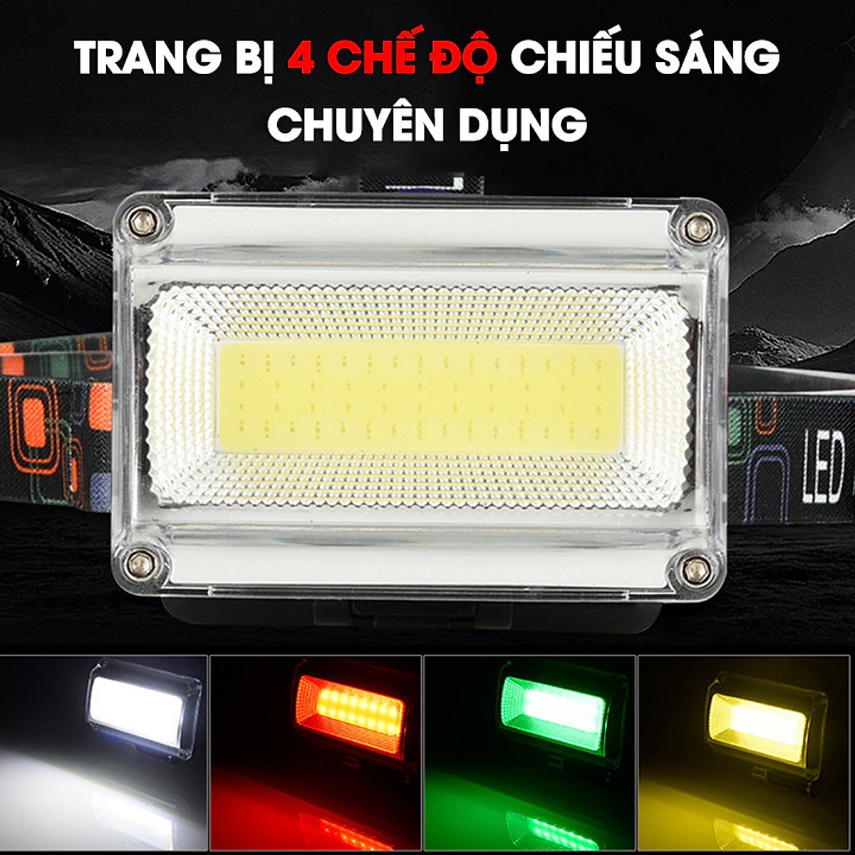 Đèn Pin Đội Đầu 2 Bóng Trắng 6653B Đèn Pin Đội Đầu 2 Bóng Trắng 6653B