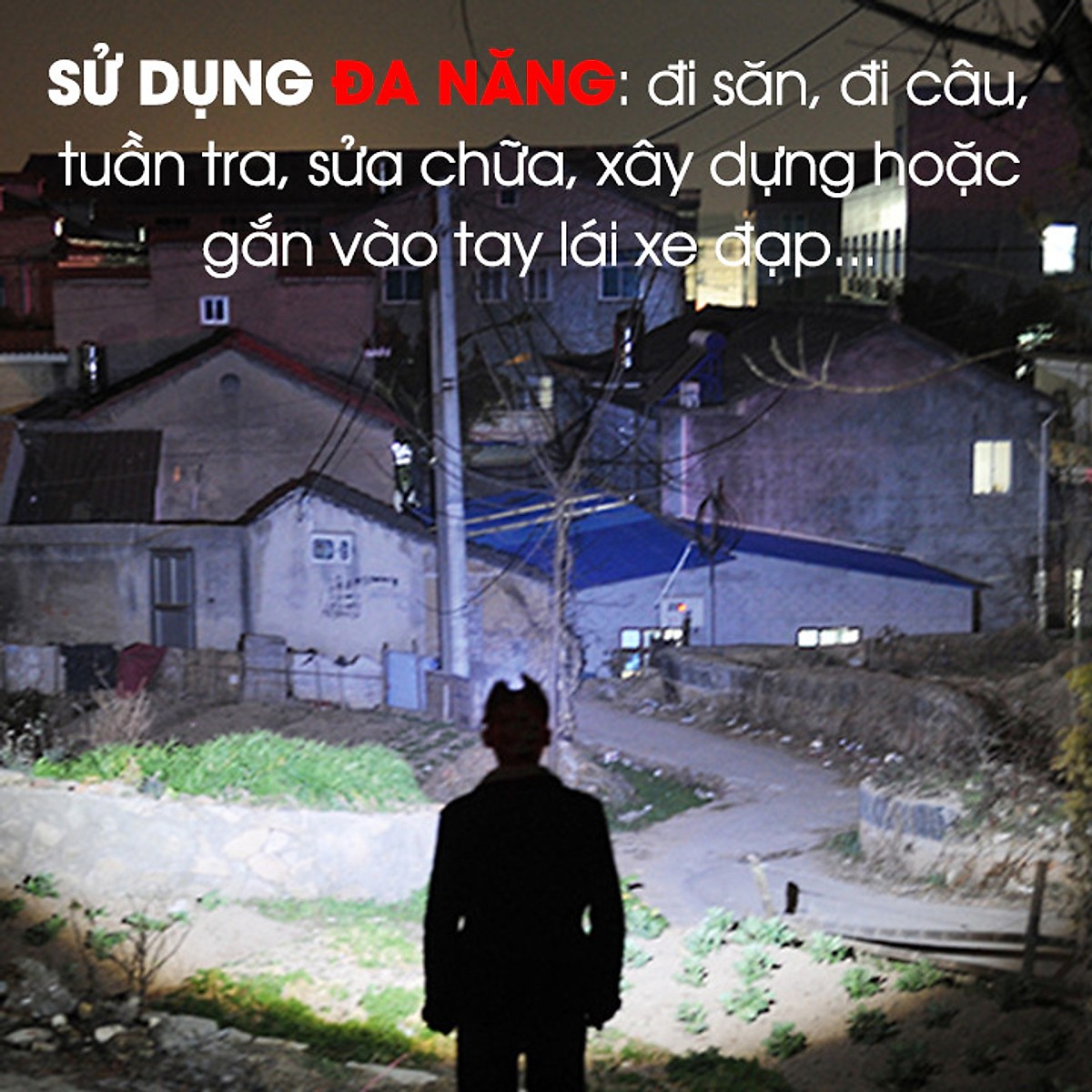 Đèn Pin Đội Đầu 2 Bóng Trắng 6653B Đèn Pin Đội Đầu 2 Bóng Trắng 6653B