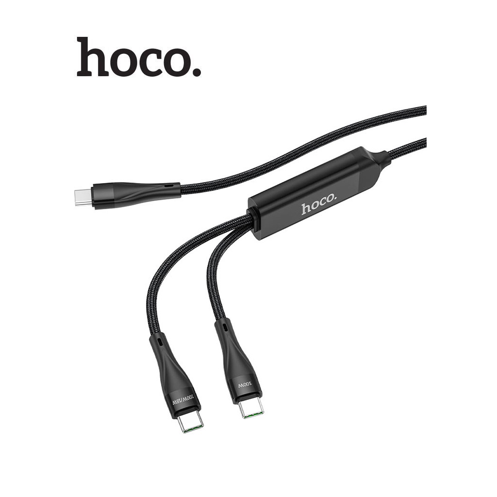Cáp Sạc 2In1 Hoco U102 Sạc Nhanh 100W Type-C To Type-C + Type-C Dây Nylon Bện Dài 150Cm Cho Android Cáp Sạc 2In1 Hoco U102 Sạc Nhanh 100W Type-C To Type-C + Type-C Dây Nylon Bện Dài 150Cm Cho Android