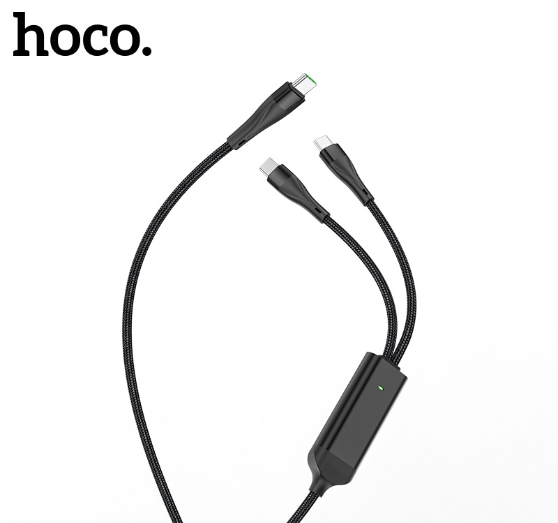 Cáp Sạc 2In1 Hoco U102 Sạc Nhanh 100W Type-C To Type-C + Type-C Dây Nylon Bện Dài 150Cm Cho Android Cáp Sạc 2In1 Hoco U102 Sạc Nhanh 100W Type-C To Type-C + Type-C Dây Nylon Bện Dài 150Cm Cho Android