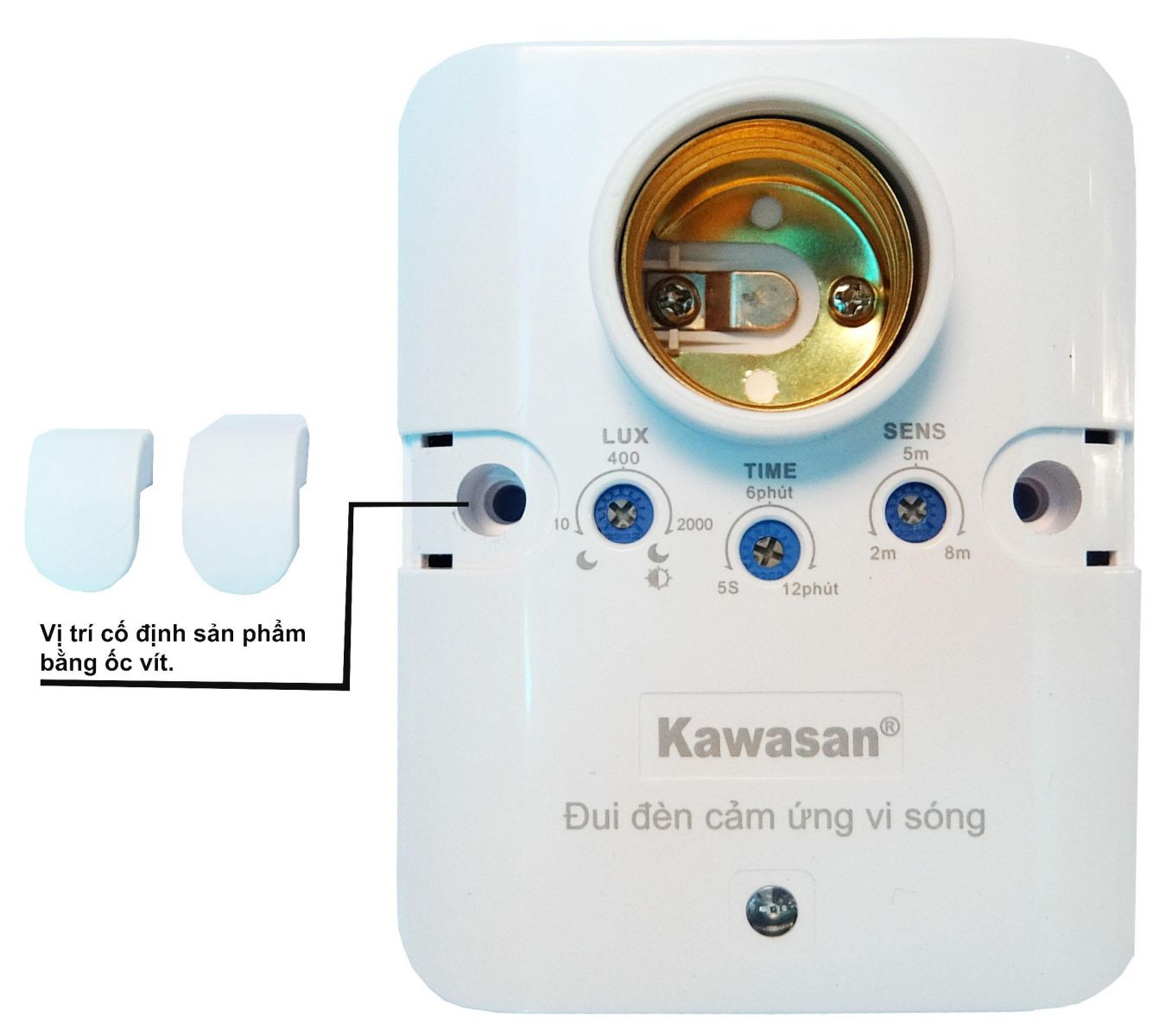 Đui Đèn Kawasan RS686C Cảm Ứng Vi Sóng Siêu Nhạy