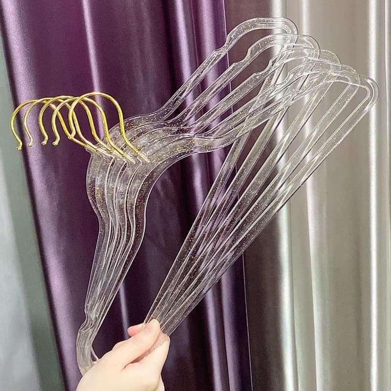 Móc Quần Áo Trong Suốt Ánh Vàng Phong Cách Hàn Quốc Cực Sang (T200) Móc Quần Áo Trong Suốt Ánh Vàng Phong Cách Hàn Quốc Cực Sang (T200)