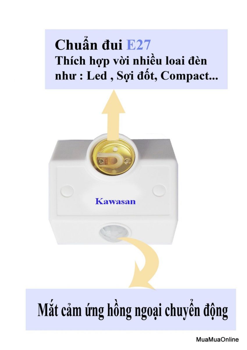 Đui Đèn Cảm Ứng Hồng Ngoại Kawasan KW-SS68B Cao Cấp