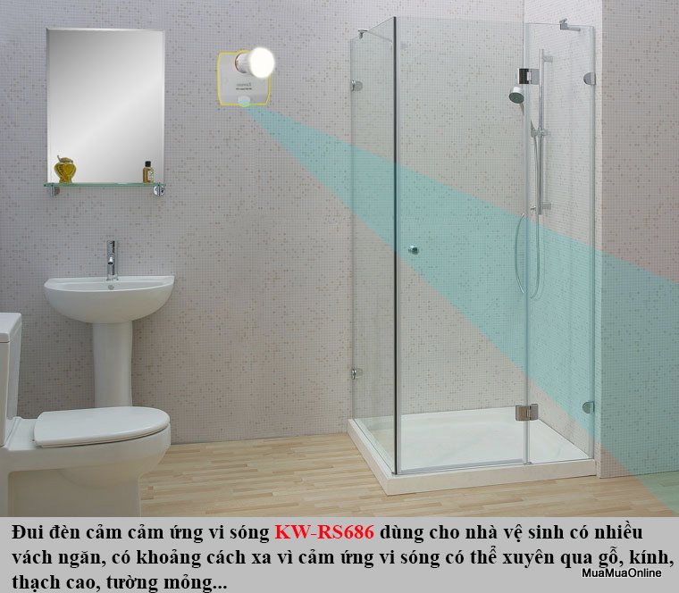 Đui Đèn Cảm Ứng Vi Sóng Kawasan KW-RS686 Cao Cấp
