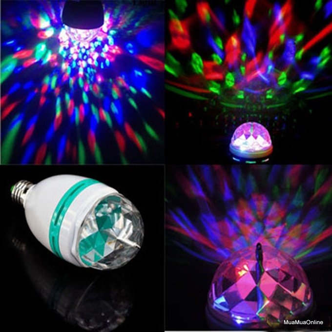Đèn Led Vũ Trường Xoay 7 Màu 3W Cao Cấp Đèn Led Vũ Trường Xoay 7 Màu 3W Cao Cấp