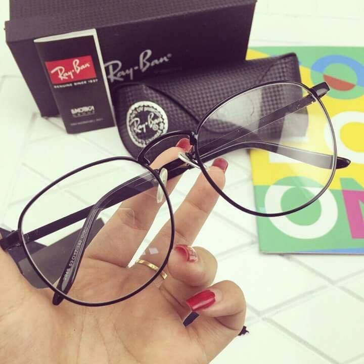 Mắt Kính Ngố Tròn Gọng Đen Thời Trang