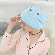 Khăn Mũ Trùm Đầu Khô Tóc Hình Gấu 26cm Khăn Mũ Trùm Đầu Khô Tóc Hình Gấu 26cm