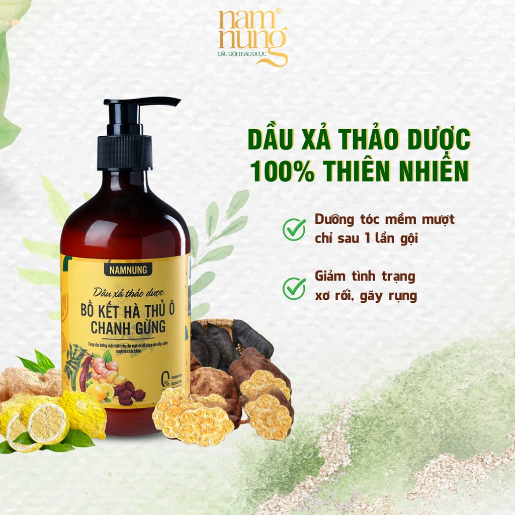 Dầu Gội + Xả Bồ Kết Hà Thủ Ô Chanh Gừng Cô Đặc (Cặp) Dầu Gội + Xả Bồ Kết Hà Thủ Ô Chanh Gừng Cô Đặc (Cặp)