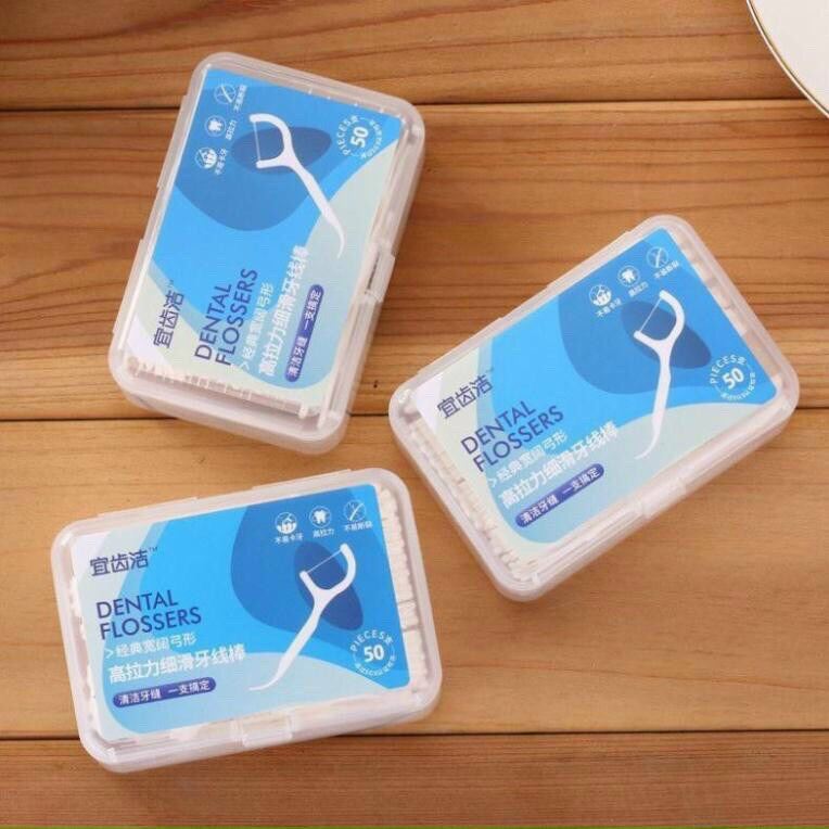 1 Hộp Tăm Chỉ Nha Khoa - Tiệt Trùng Vệ Sinh Răng Miệng Chất Lượng Cao