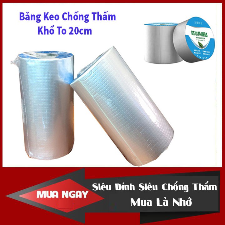 Băng Keo Siêu Dính Chống Thấm Waterproof Bản To 20Cm Dài 5M