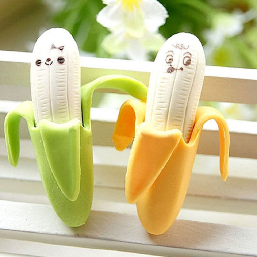 Combo 2 Gôm Tẩy Mini Hình Chuối 4.5cm