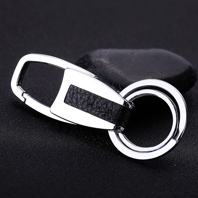 Móc Khóa Kim Loại Kèm Da 8cm