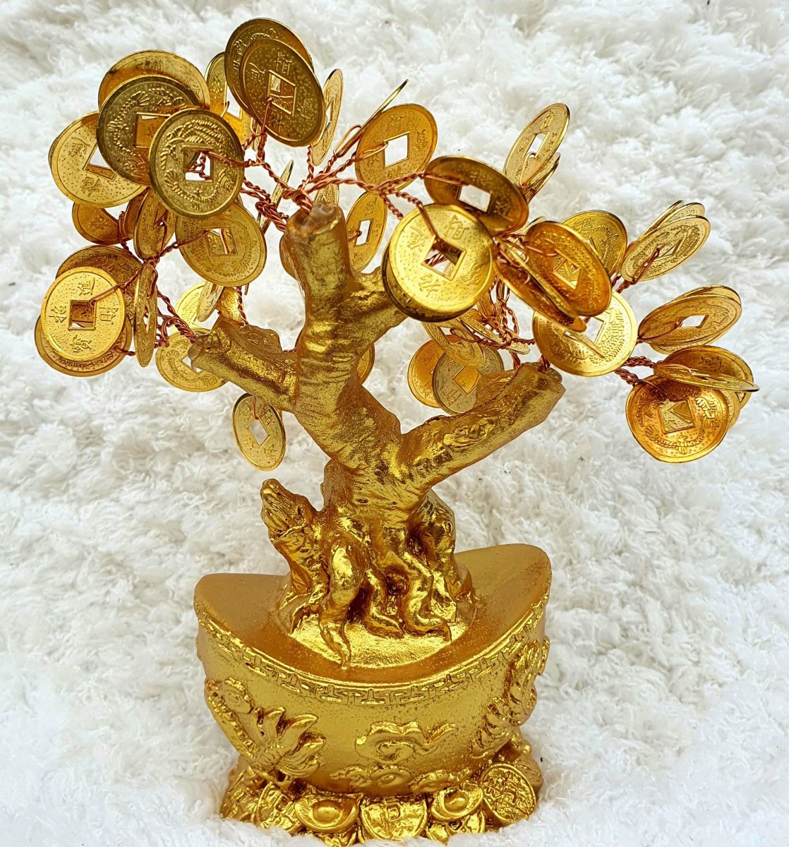 Cây Thỏi Vàng Tài Lộc Rồng Phụng Tiền Xu 18Cm Cây Thỏi Vàng Tài Lộc Rồng Phụng Tiền Xu 18Cm