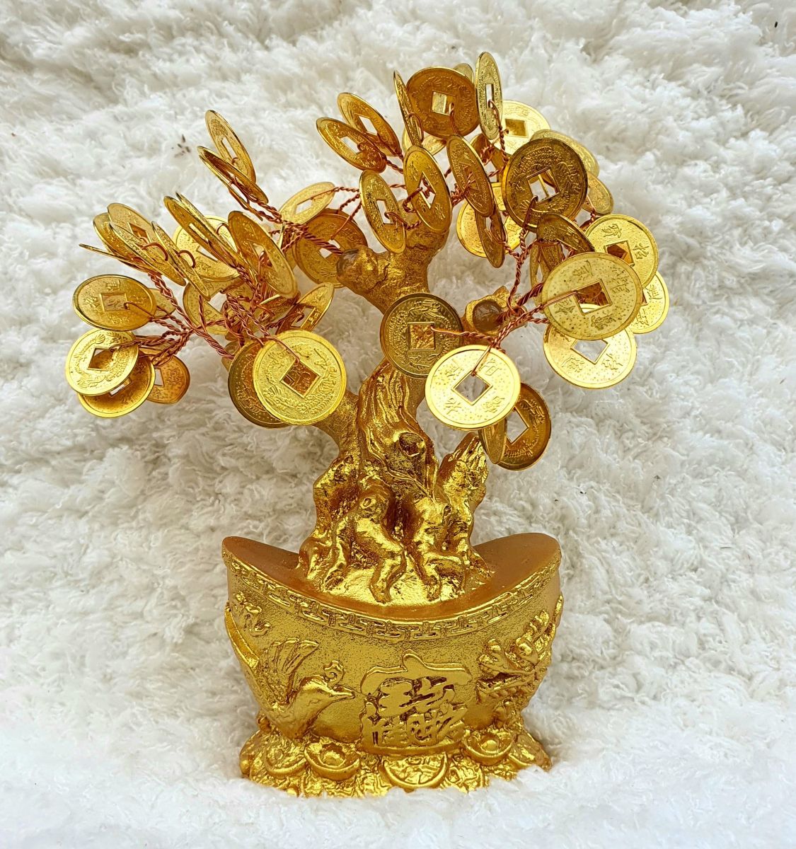 Cây Thỏi Vàng Tài Lộc Rồng Phụng Tiền Xu 18Cm Cây Thỏi Vàng Tài Lộc Rồng Phụng Tiền Xu 18Cm