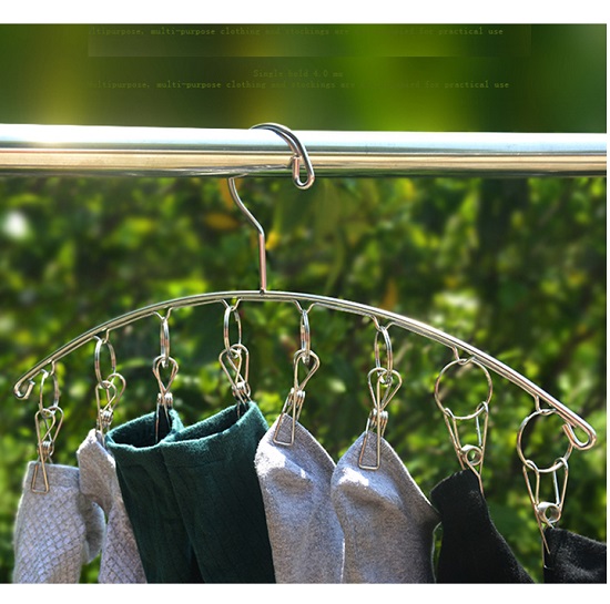 Móc Inox 8 Kẹp Quần Áo Tất Vớ Tiện Dụng