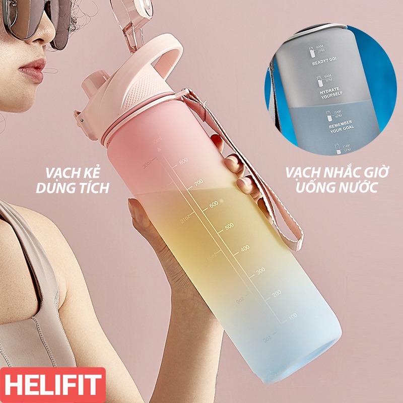Bình Đựng Nước Refill 1 Lít Cao Cấp Có Quai Đeo
