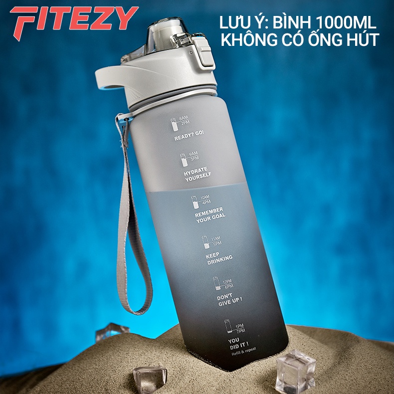 Bình Đựng Nước Refill 1 Lít Cao Cấp Có Quai Đeo