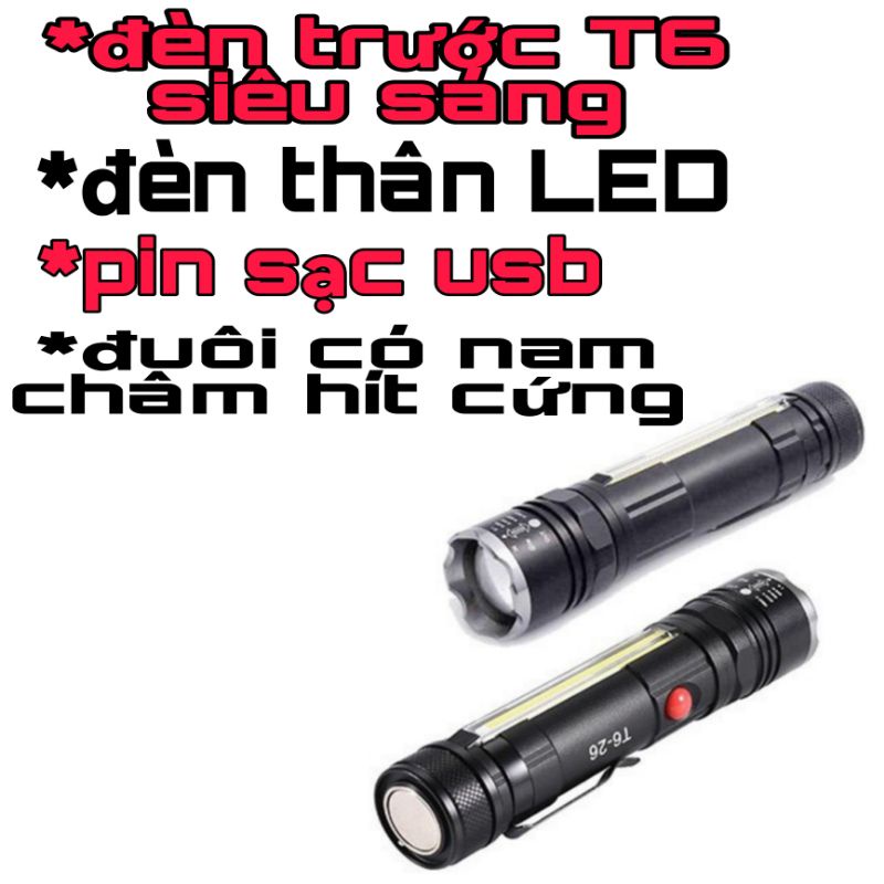 Đèn Pin Siêu Sáng T6-26 Đèn Pin Siêu Sáng T6-26