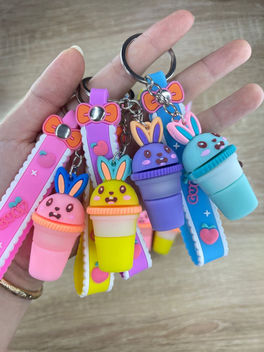 Móc Khoá Hình Thú Cực Đẹp - Ly Trà Sữa Guly Nhiều Màu