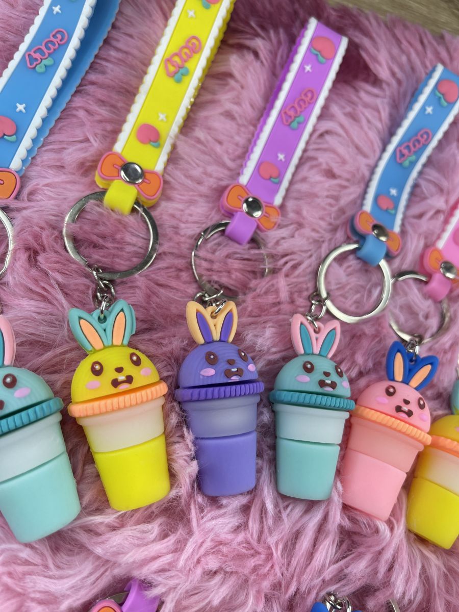 Móc Khoá Hình Thú Cực Đẹp - Ly Trà Sữa Guly Nhiều Màu