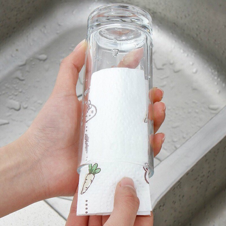 Cuộn Giấy Lau Hoa Văn Chất Liệu Rayon Có Thể Giặt Đượcu Bếp Đa Năng 24X15Cm Cuộn Giấy Lau Hoa Văn Chất Liệu Rayon Có Thể Giặt Đượcu Bếp Đa Năng 24X15Cm