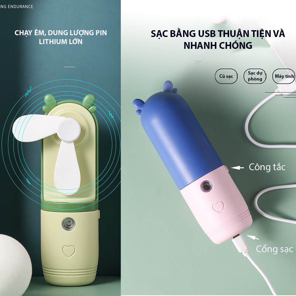 Máy Phun Sương Mini Kèm Quạt Cầm Tay