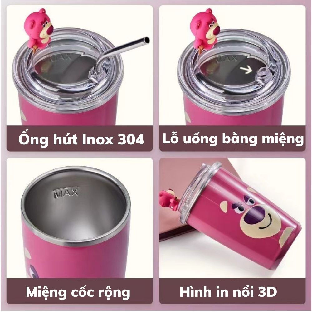 Ly Giữ Nhiệt Gấu Hồng 480Ml