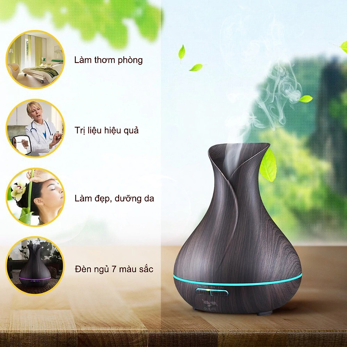 Máy Tạo Độ Ẩm Hình Hoa Tulip Có Điều Kiển 500Ml Máy Tạo Độ Ẩm Hình Hoa Tulip Có Điều Kiển 500Ml