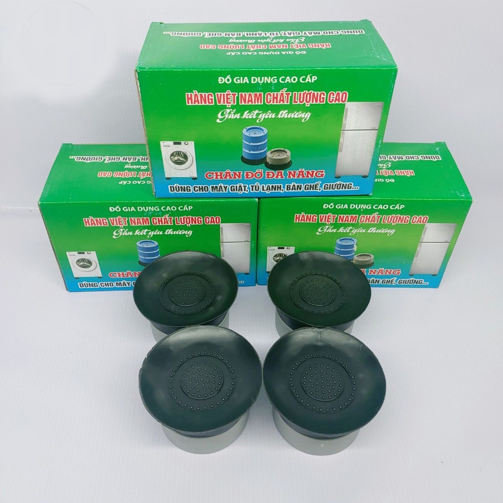 Bộ 4 Chân Đế Kê Chống Rung, Chống Ồn Cho Máy Giặt Có Miếng Đệm