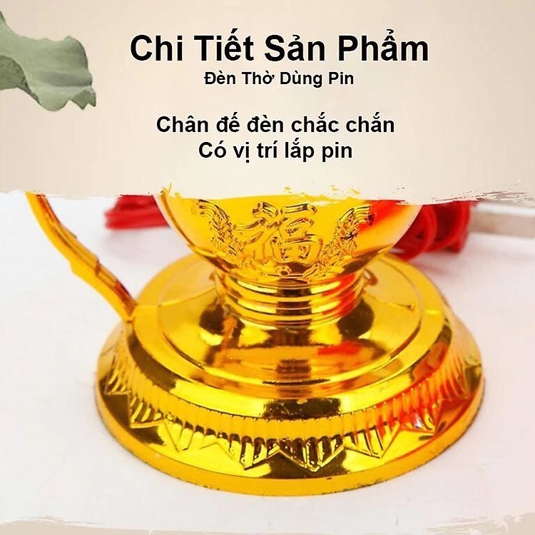 Đèn Thờ Cúng Trang Trí Bàn Thờ Gia Tiên Dùng Pin AA