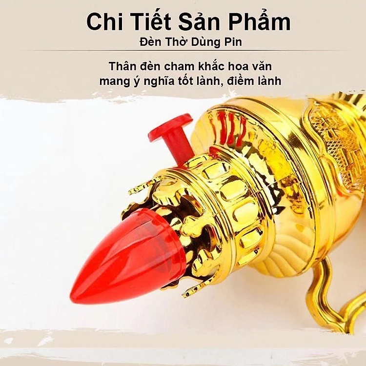 Đèn Thờ Cúng Trang Trí Bàn Thờ Gia Tiên Dùng Pin AA