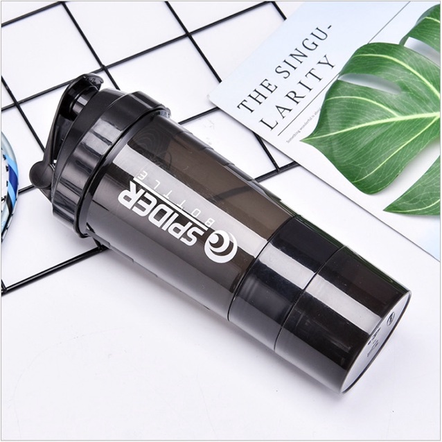 Bình Lắc Spider Tập Gym 3 Ngăn Tiện Dụng 500Ml