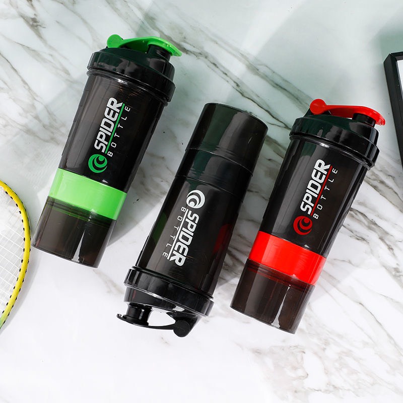Bình Lắc Spider Tập Gym 3 Ngăn Tiện Dụng 500Ml