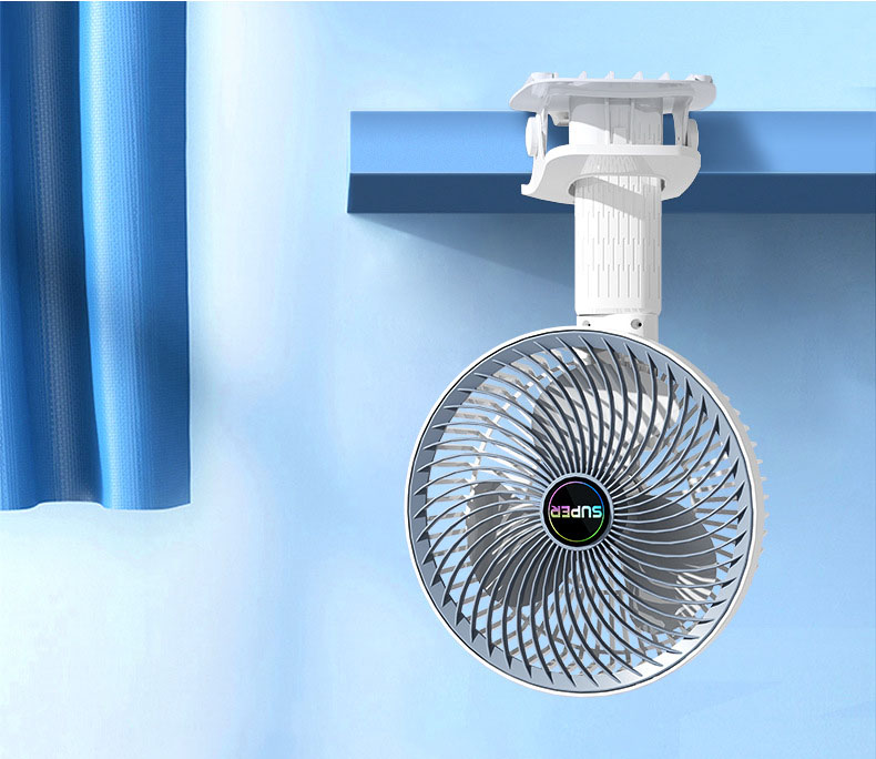 Quạt Tích Điện Để Bàn Có Đế Kẹp Hít Tường