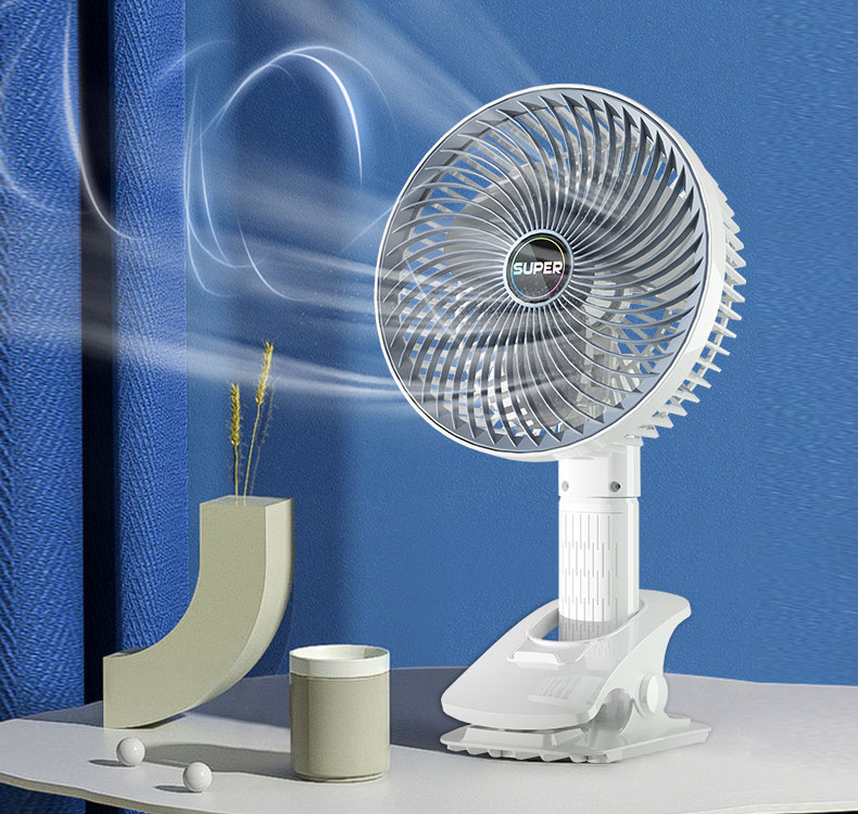 Quạt Tích Điện Để Bàn Có Đế Kẹp Hít Tường