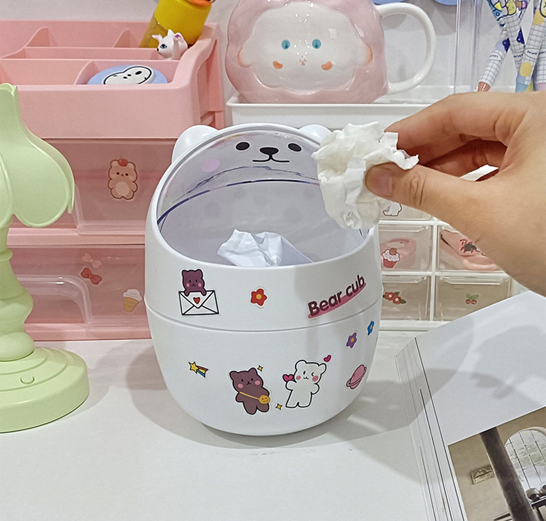 Thùng Rác Để Bàn Mini Hình Thú Dễ Thương