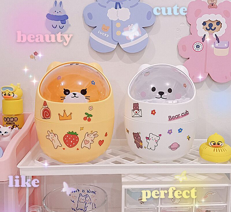 Thùng Rác Để Bàn Mini Hình Thú Dễ Thương