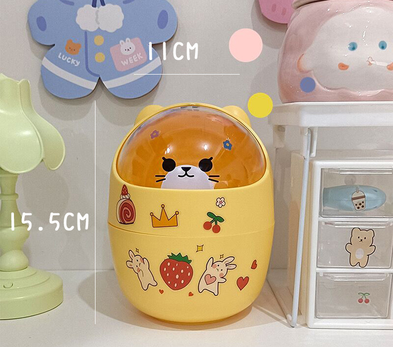 Thùng Rác Để Bàn Mini Hình Thú Dễ Thương