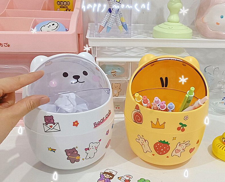 Thùng Rác Để Bàn Mini Hình Thú Dễ Thương