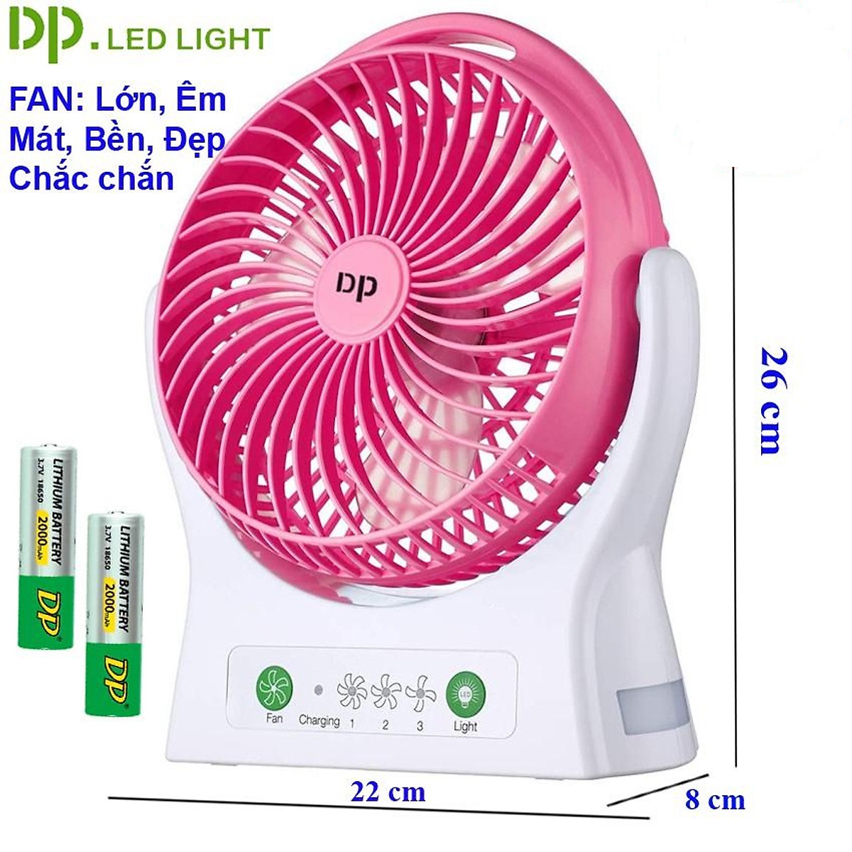 Quạt Tích Điện Dp 7605 - Cao 27Cm Rộng 21 Cm