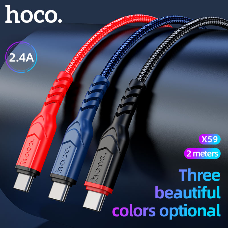 Cáp Sạc Nhanh Hoco X59 2.4A Dây Dù Cổng Typec Dài 2M Cáp Sạc Nhanh Hoco X59 2.4A Dây Dù Cổng Typec Dài 2M