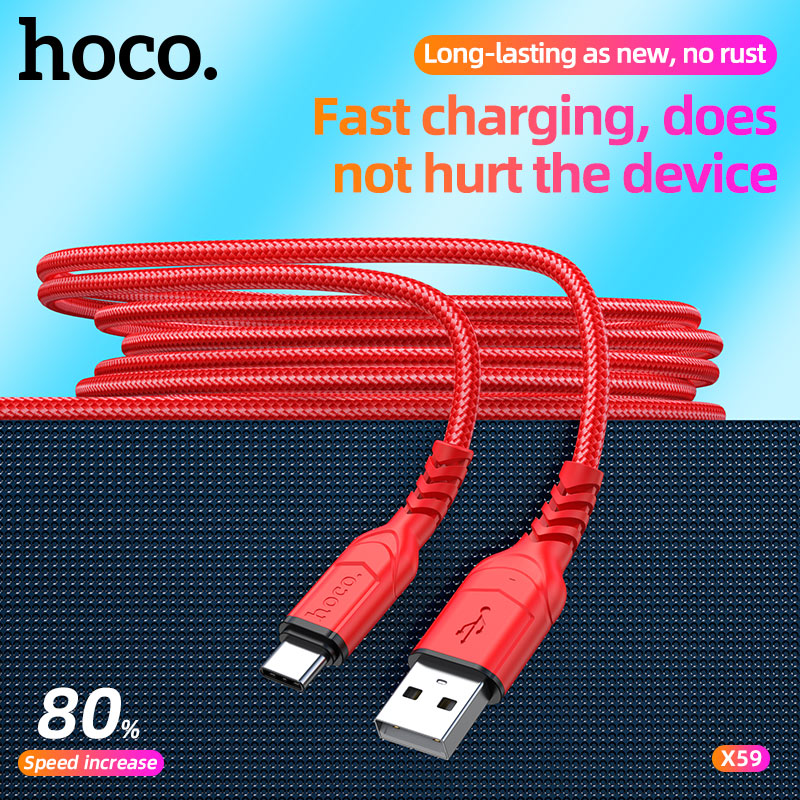 Cáp Sạc Nhanh Hoco X59 2.4A Dây Dù Cổng Typec Dài 2M Cáp Sạc Nhanh Hoco X59 2.4A Dây Dù Cổng Typec Dài 2M