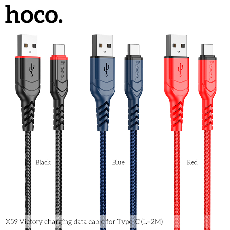 Cáp Sạc Nhanh Hoco X59 2.4A Dây Dù Cổng Typec Dài 2M Cáp Sạc Nhanh Hoco X59 2.4A Dây Dù Cổng Typec Dài 2M