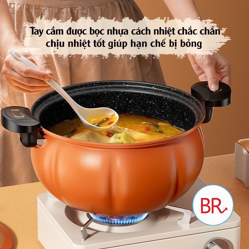 Nồi Hầm Dáng Bí Ngô 24Cm