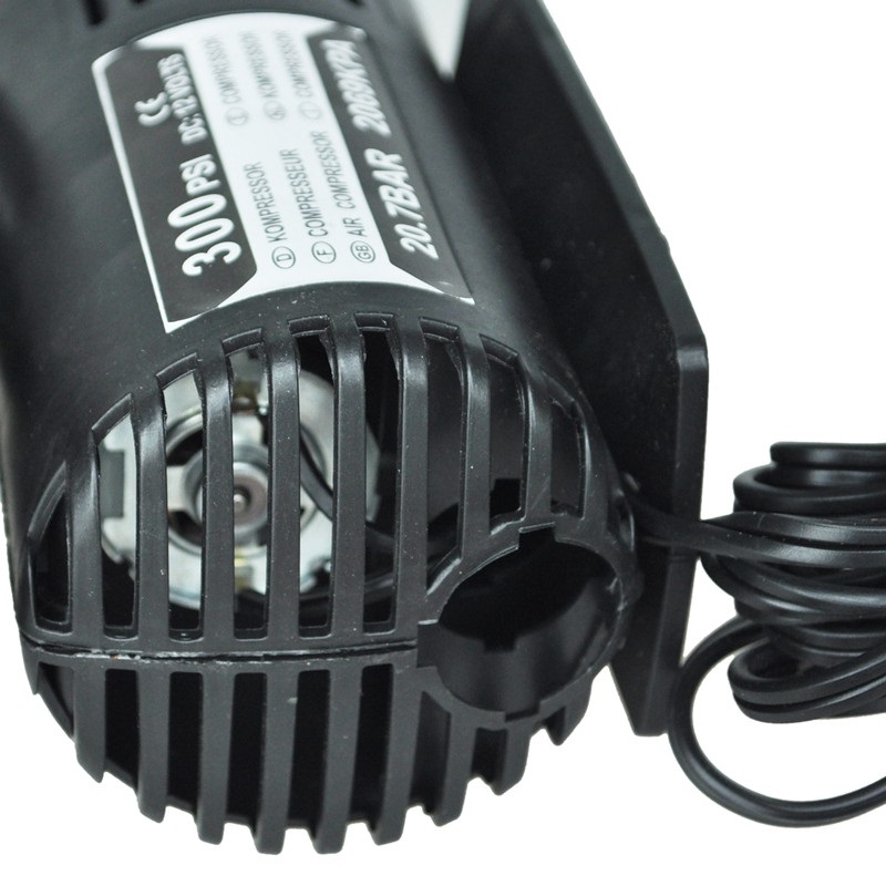 Máy Bơm Lốp Xe Hơi Xe Máy Mini Air Compressor DC 12V 300Psi Có Đồng Hồ
