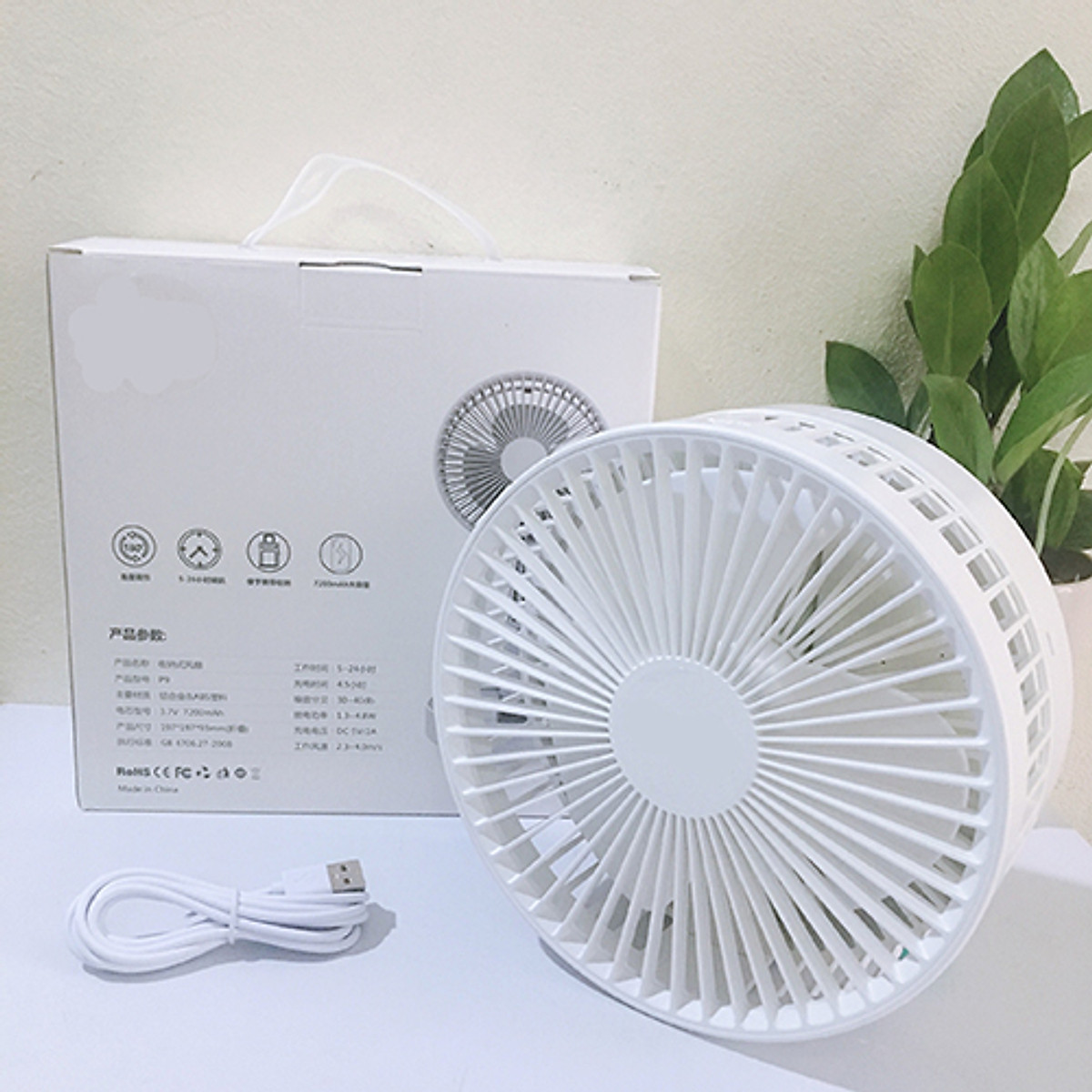 Quạt Sạc Super Để Bàn, Gấp Gọn Tiện Dụng