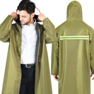 Áo Mưa Dài Toàn Thân Dây Khoá Kéo Có Vành Che Tiện Lợi