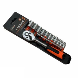 Bộ 12 Đầu Tuýt Và Cần Siết 2 Chiều Cờ Lê Ổ Cắm Ratchet Thép Cr-V Cao Cấp